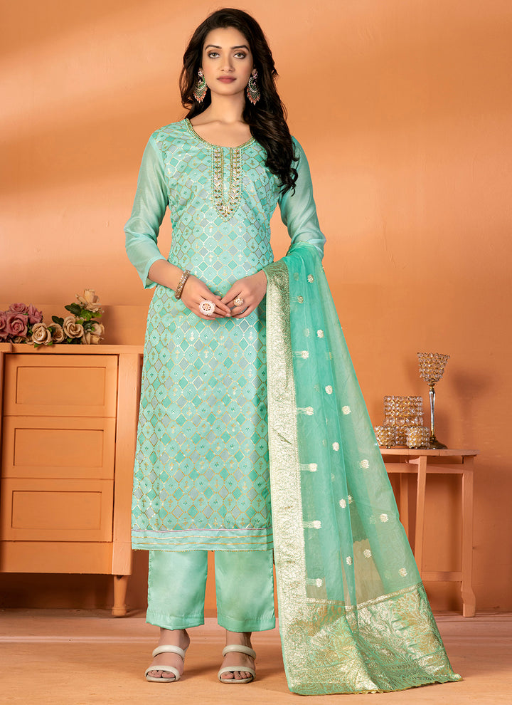 Designer Printed Modal-Silk Kurtis Set | Elegant Three-Quarter Sleeve for Events