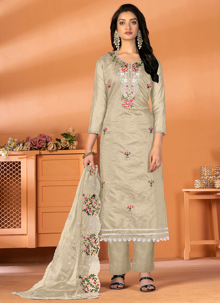 Elegant Embroidered Kurtis Set | Modal-Silk Top & Santoon Bottom | Party Ready