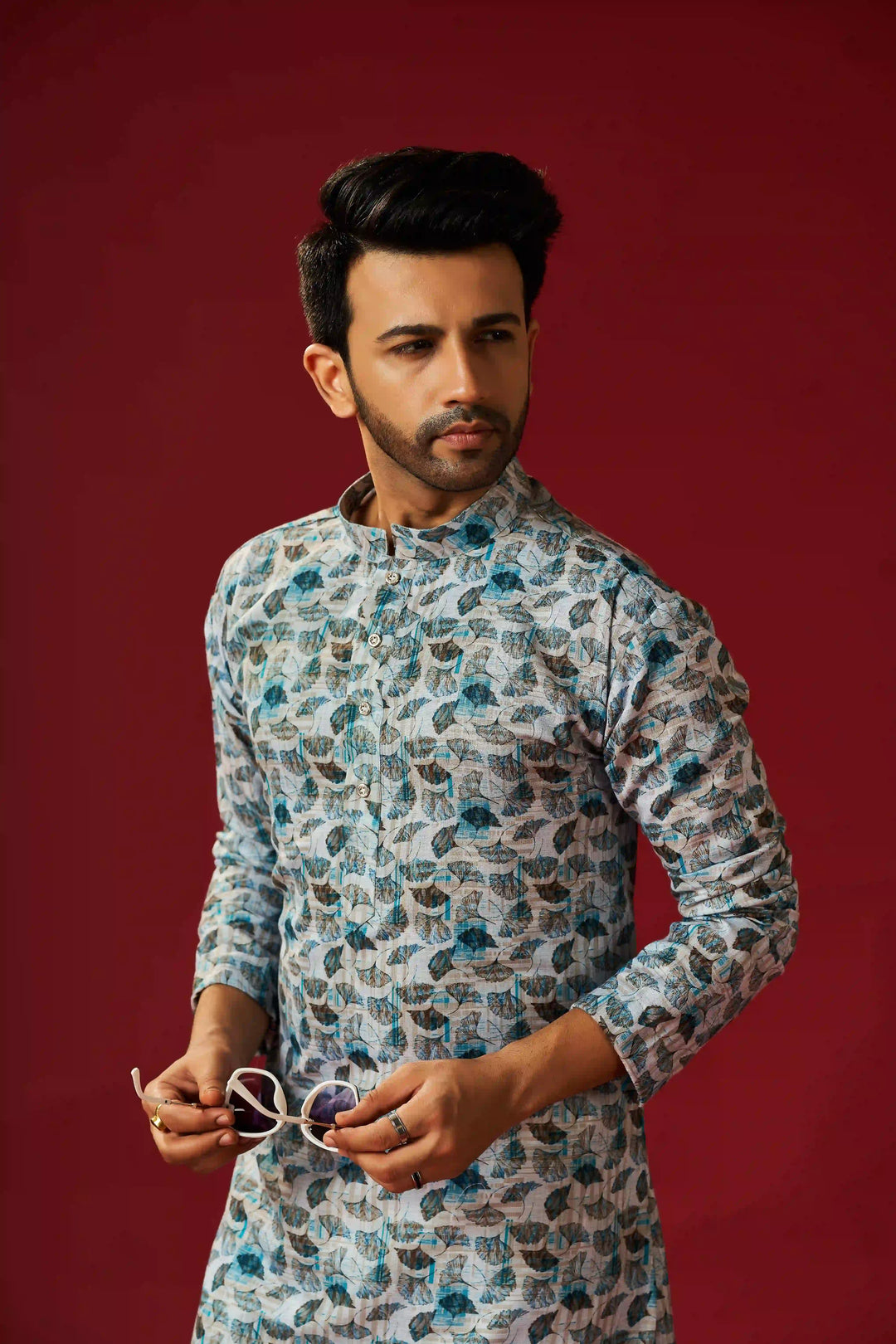 Mint Green Designer Cotton Kurta Set | Festive Wear for Men