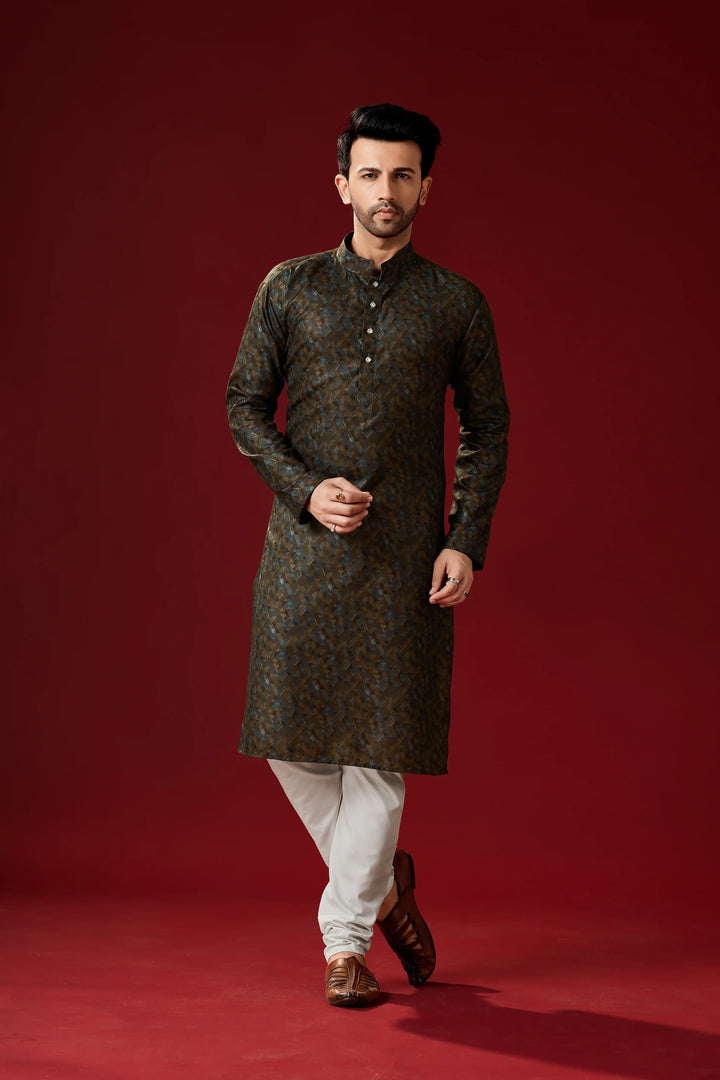 Designer Brown Kurta Pajama Set | Men’s Traditional Festive Attire