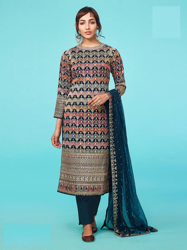Designer Faux-Georgette Salwar Kameez | Traditional Embroidery & Wedding Wear