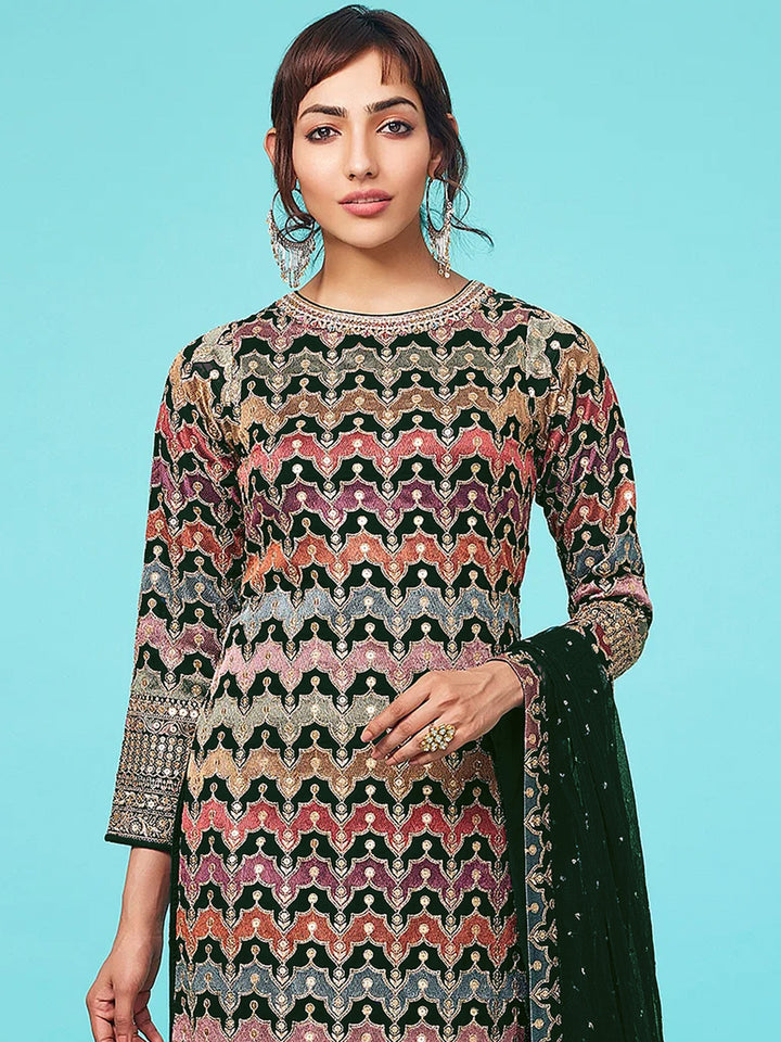Designer Faux-Georgette Salwar Kameez | Traditional Embroidery & Wedding Wear