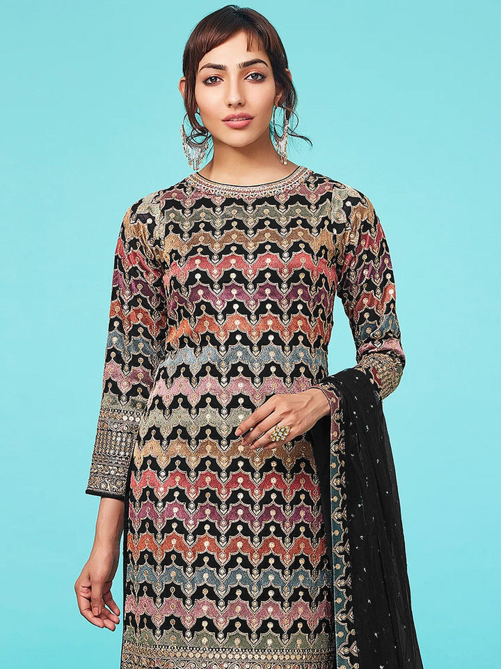 Designer Faux-Georgette Salwar Kameez | Traditional Embroidery & Wedding Wear