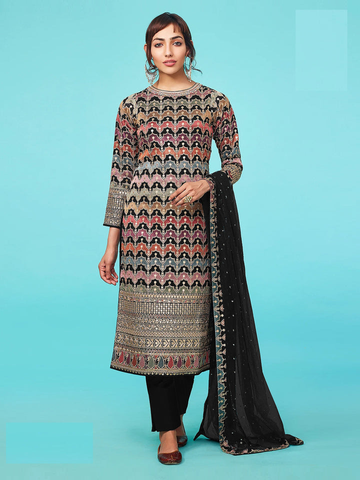 Designer Faux-Georgette Salwar Kameez | Traditional Embroidery & Wedding Wear