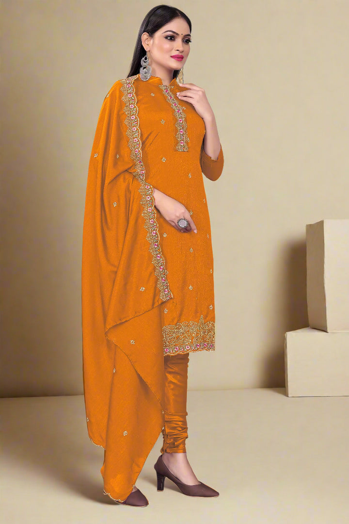 Silk Salwar Kameez | Sequined Embroidery for Every Occasion
