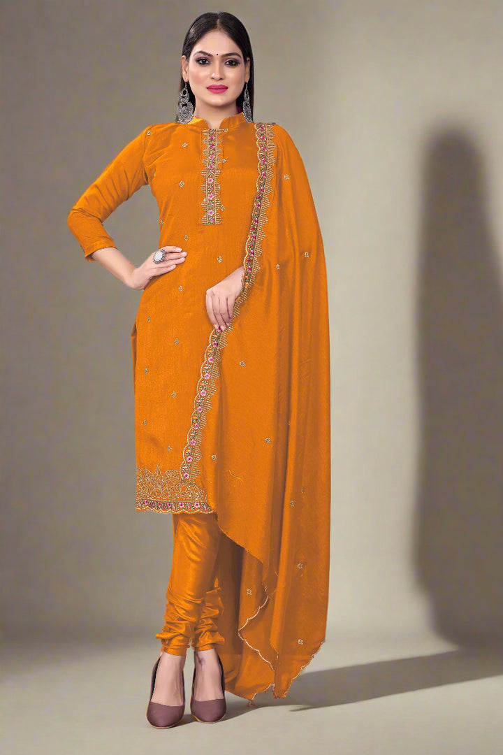 Silk Salwar Kameez | Sequined Embroidery for Every Occasion