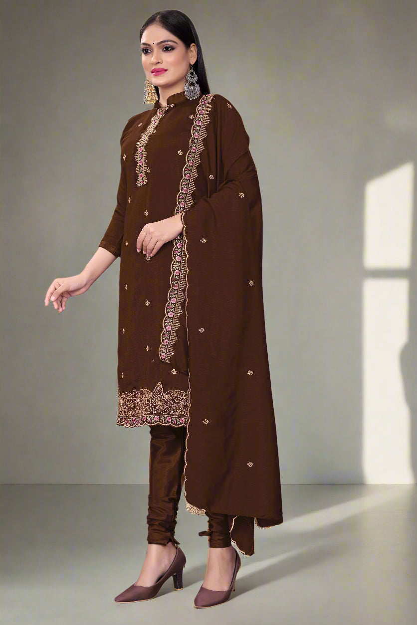 Silk Salwar Kameez | Sequined Embroidery for Every Occasion