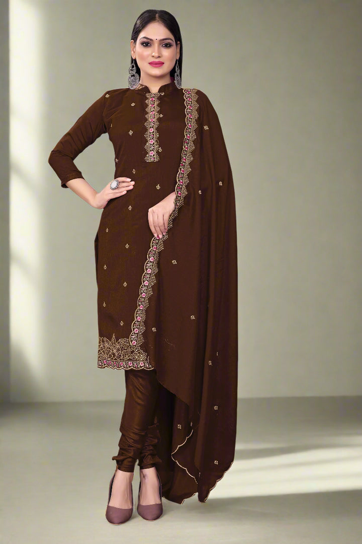 Silk Salwar Kameez | Sequined Embroidery for Every Occasion
