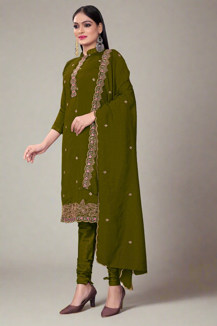 Silk Salwar Kameez | Sequined Embroidery for Every Occasion