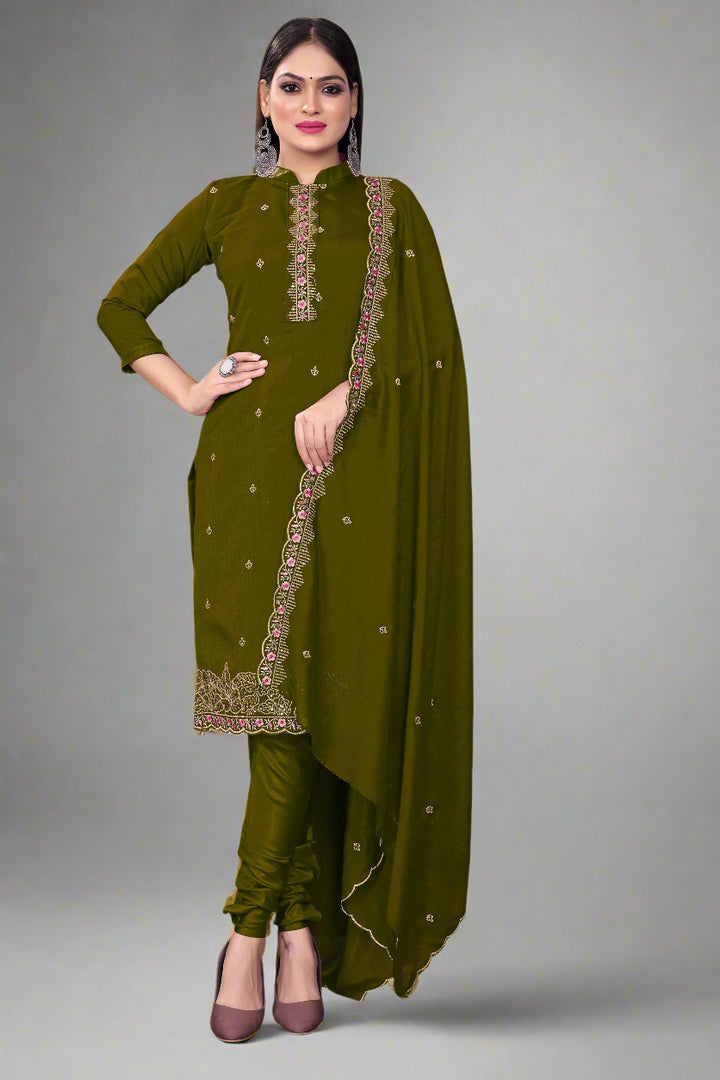 Silk Salwar Kameez | Sequined Embroidery for Every Occasion