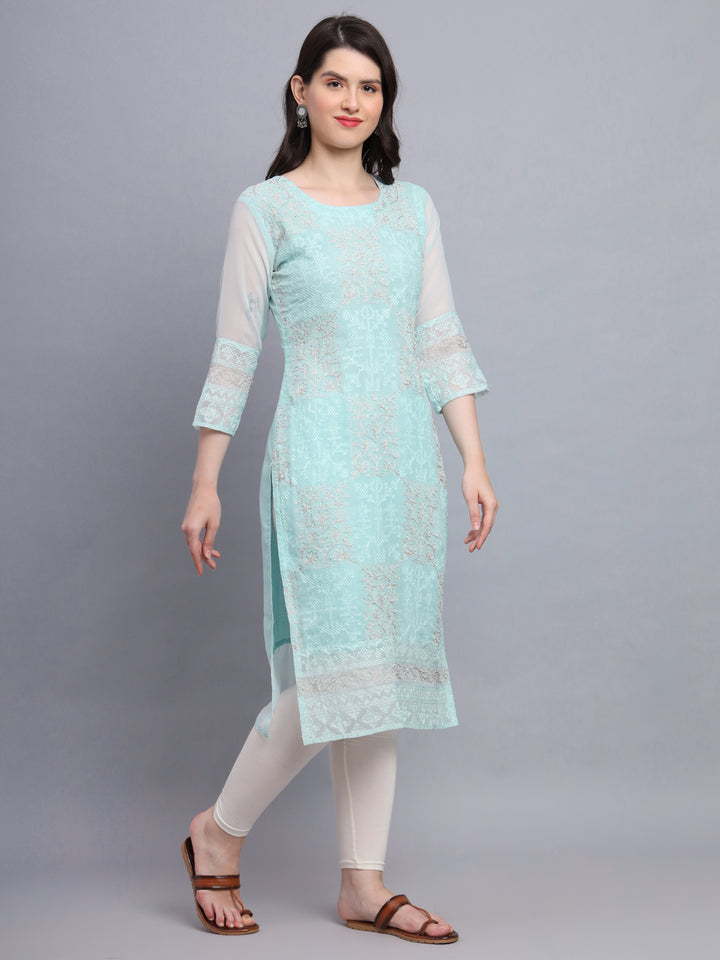 Traditional Indian Kurti with Chikankari Work | Elegant Women’s Ethnic Wear