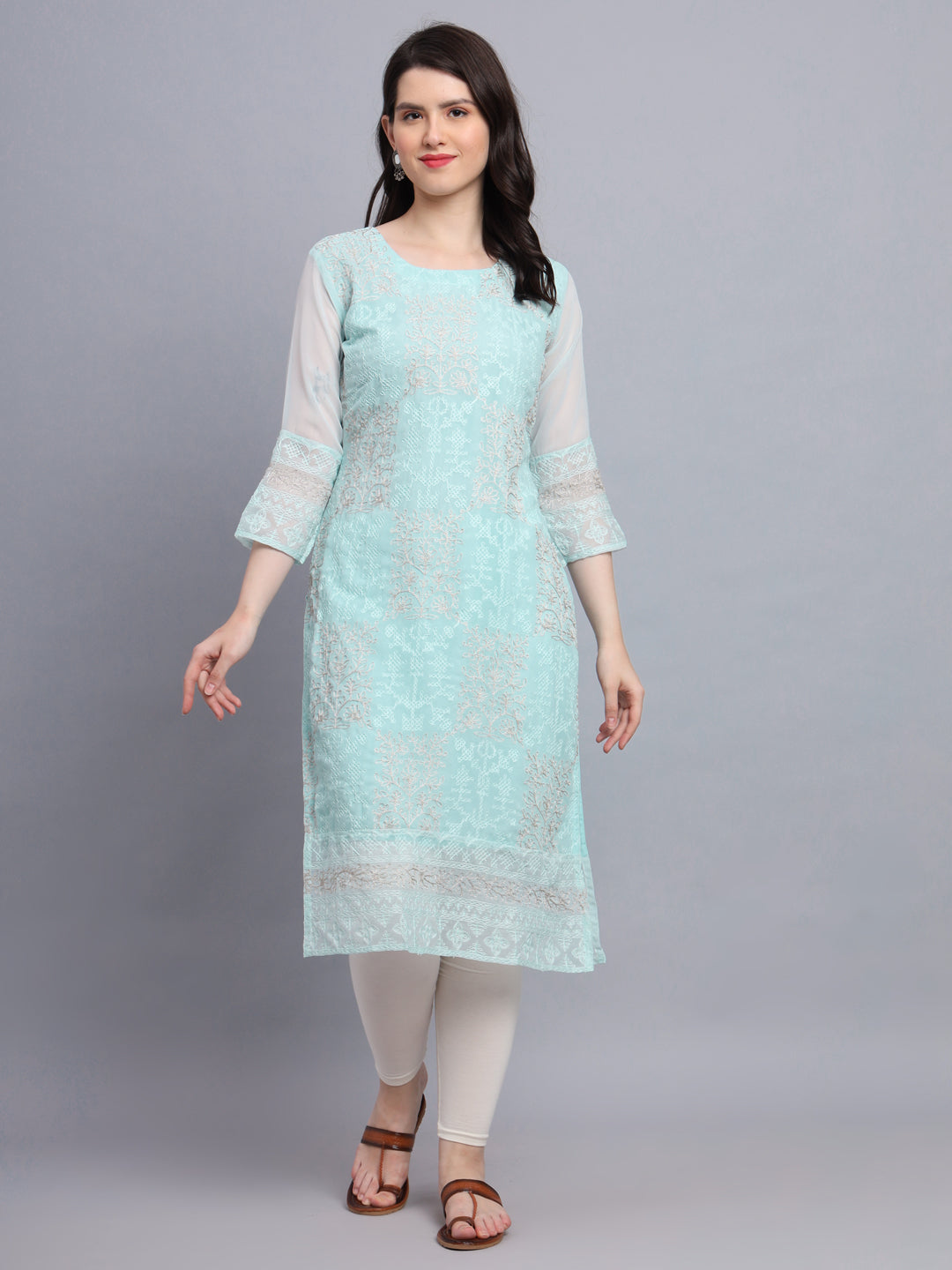 Traditional Indian Kurti with Chikankari Work | Elegant Women’s Ethnic Wear