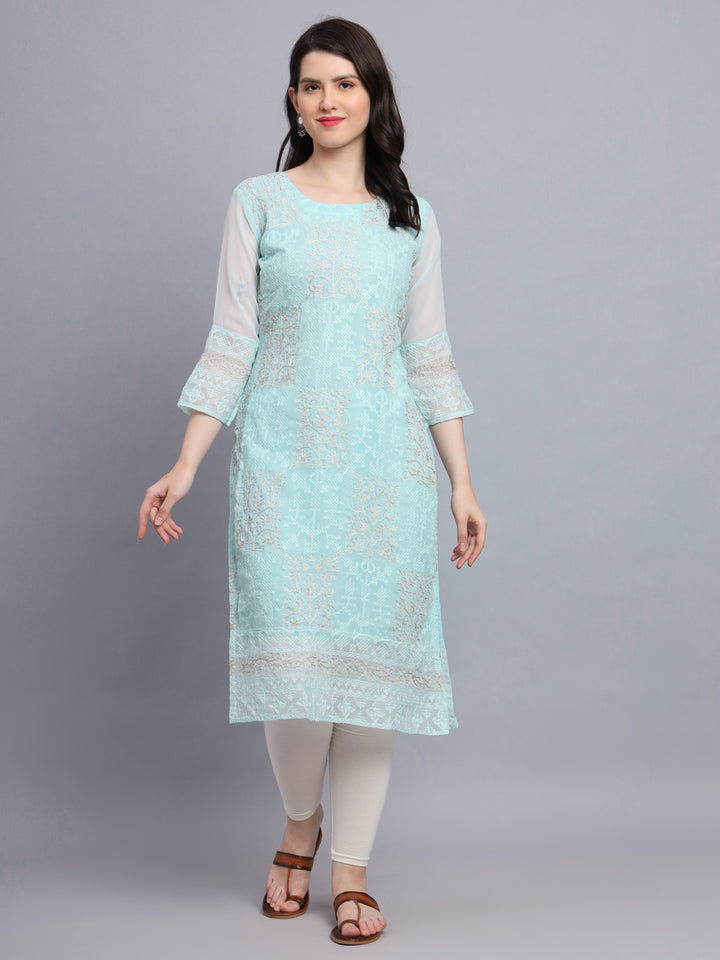 Traditional Indian Kurti with Chikankari Work | Elegant Women’s Ethnic Wear