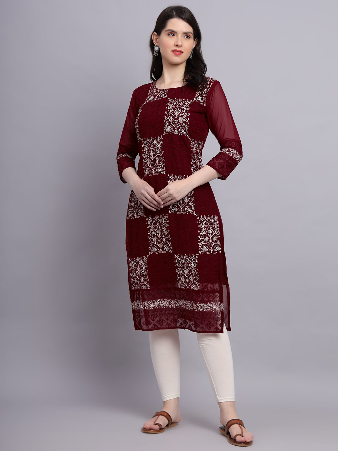 Traditional Indian Kurti with Chikankari Work | Elegant Women’s Ethnic Wear