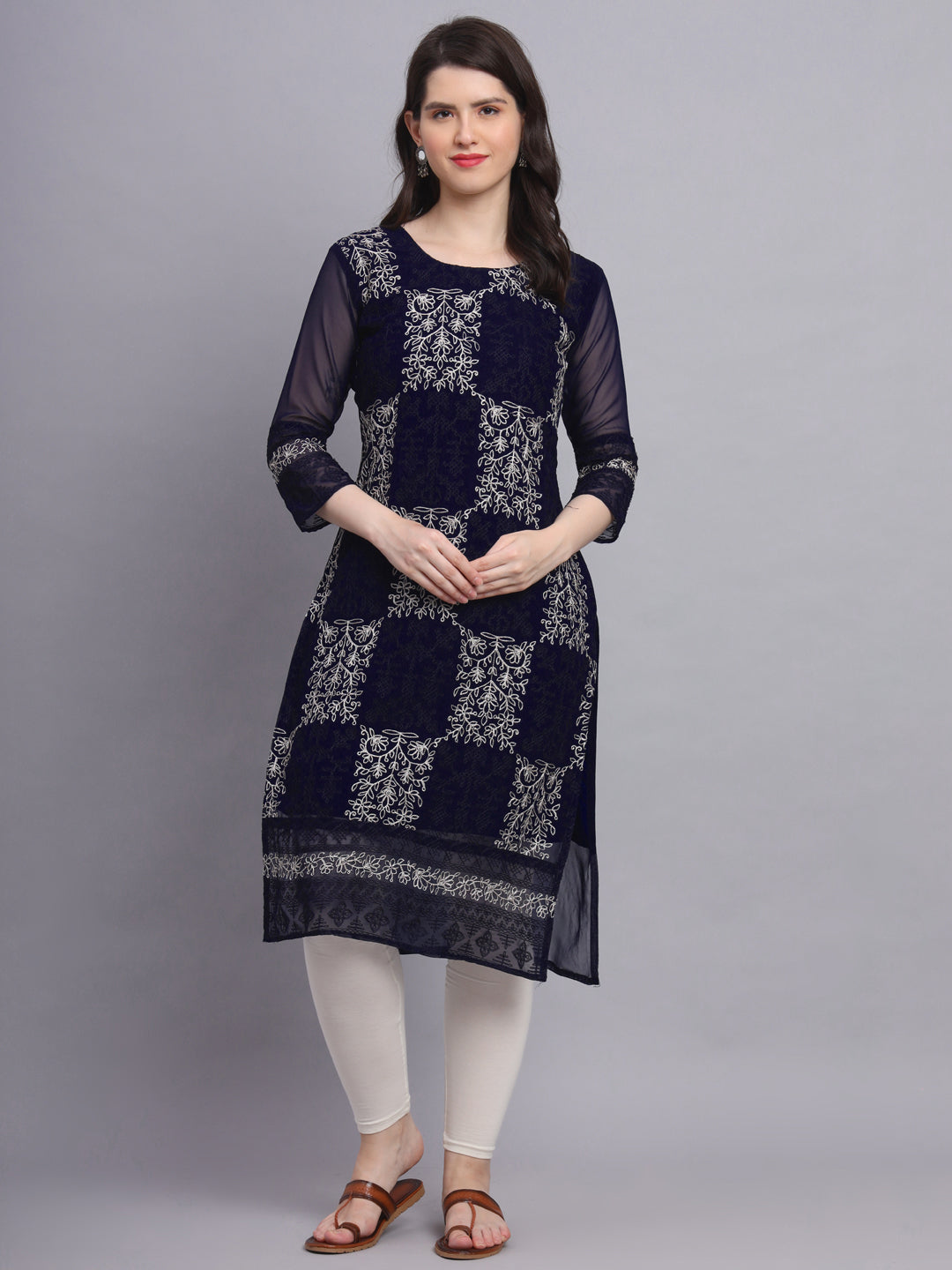 Traditional Indian Kurti with Chikankari Work | Elegant Women’s Ethnic Wear