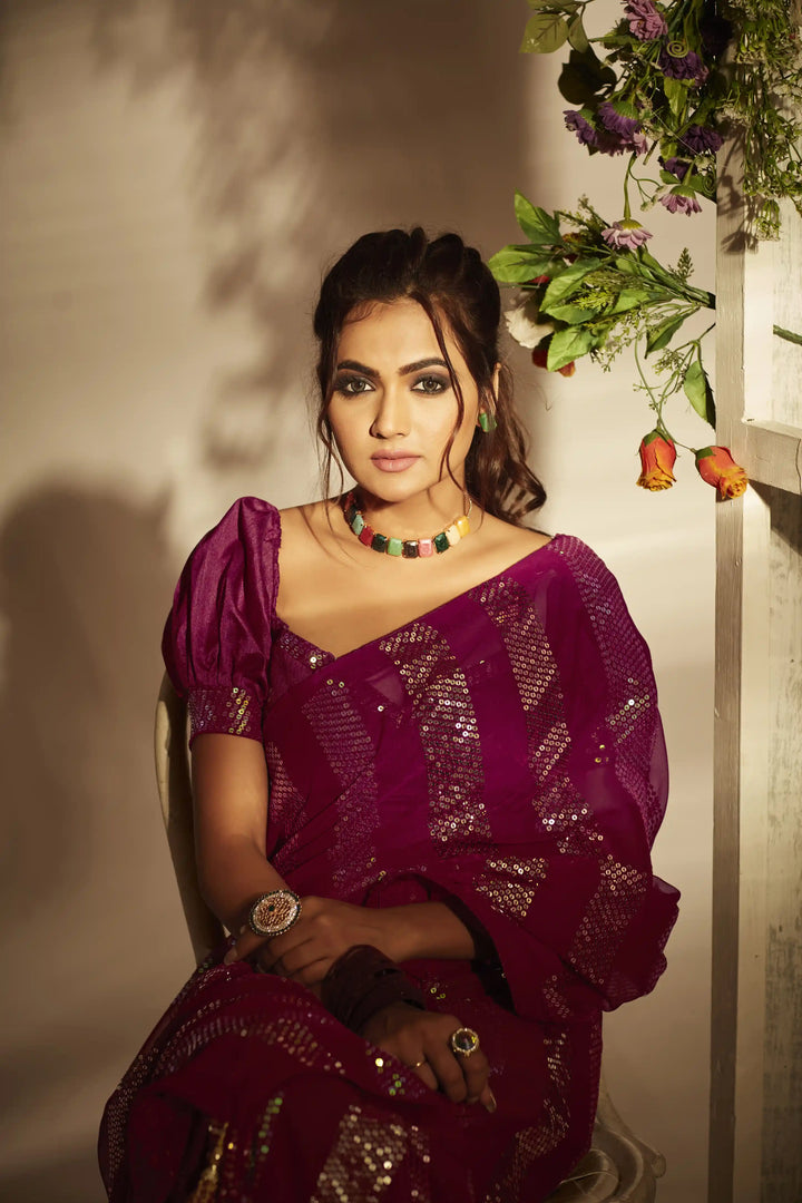 Beautiful Georgette Saree | Indian Wedding Wear & Party