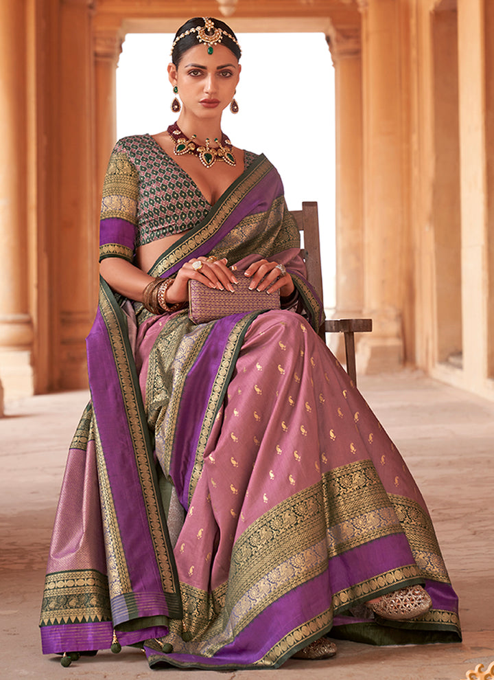 Heavy Woven Designer Patola Silk Saree | Gold-Printed Wedding & Party Wear