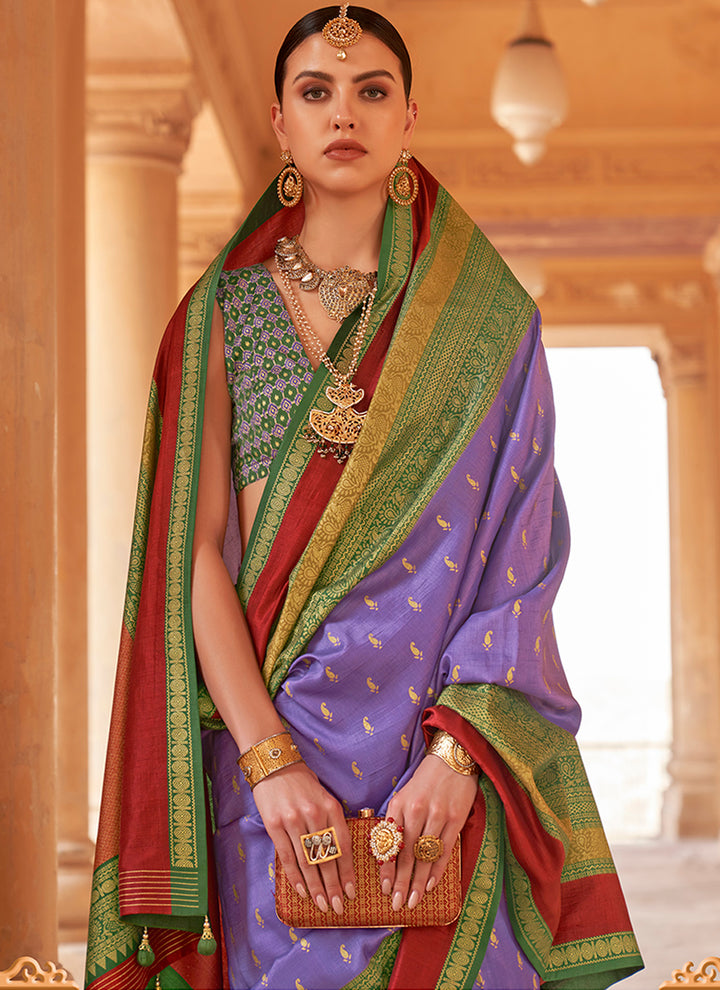 Heavy Woven Designer Patola Silk Saree | Gold-Printed Wedding & Party Wear