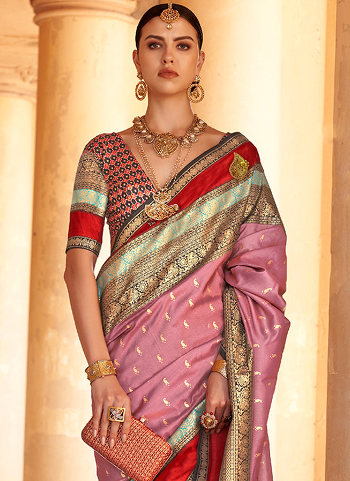Heavy Woven Designer Patola Silk Saree | Gold-Printed Wedding & Party Wear
