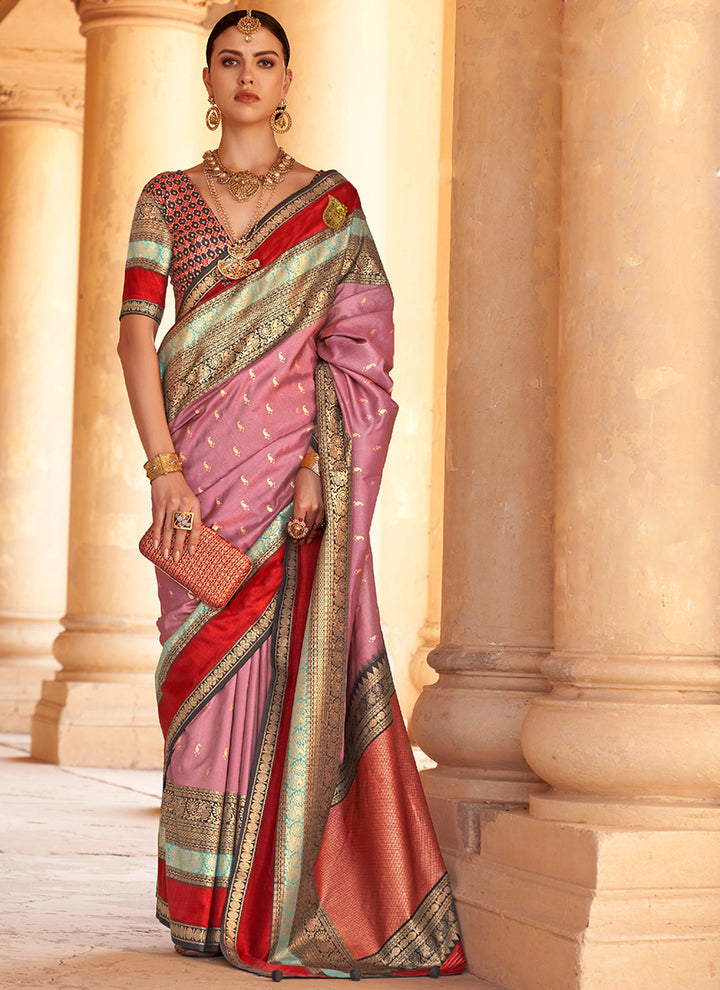 Heavy Woven Designer Patola Silk Saree | Gold-Printed Wedding & Party Wear
