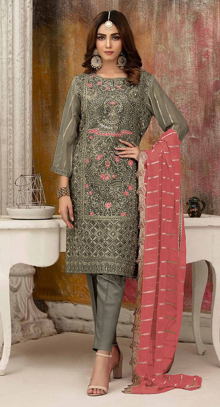 Faux-Georgette Salwar Kameez | Sequin Embroidery for Special Events
