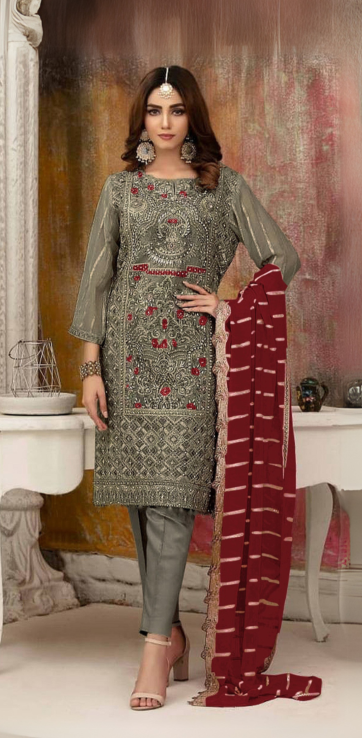 Designer Embroidered Salwar Suit | Luxurious Faux Georgette & Stylish Look