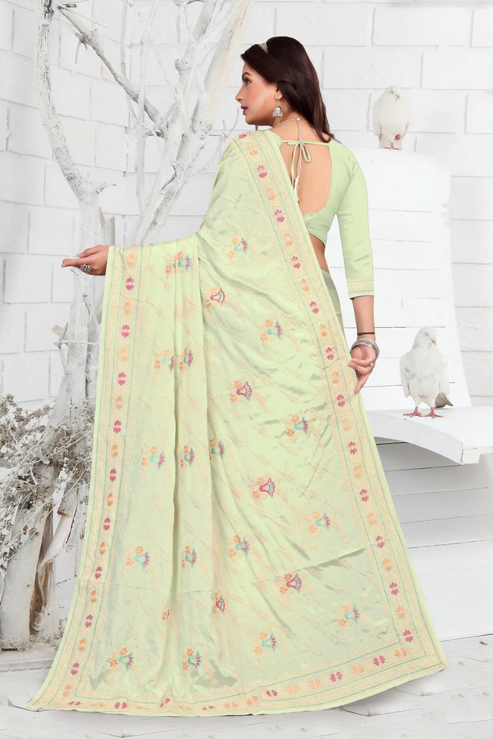 Elegant Crepe Saree with Thread-Embroidery | Traditional Wedding Wear & Party Ready