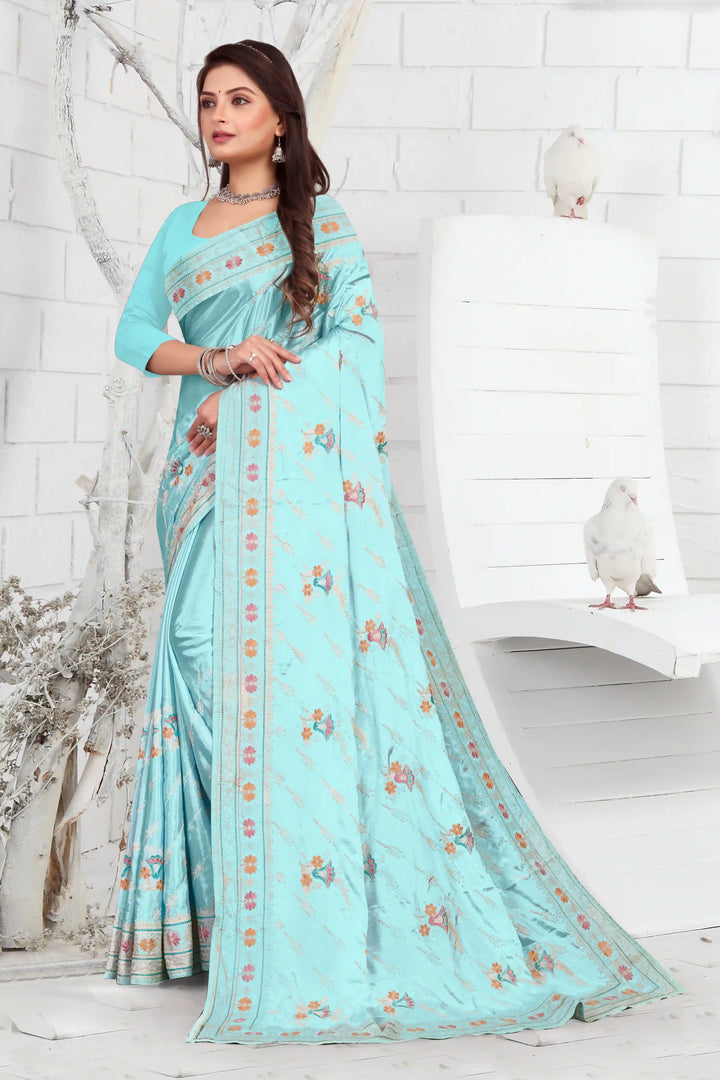 Elegant Crepe Saree with Thread-Embroidery | Traditional Wedding Wear & Party Ready