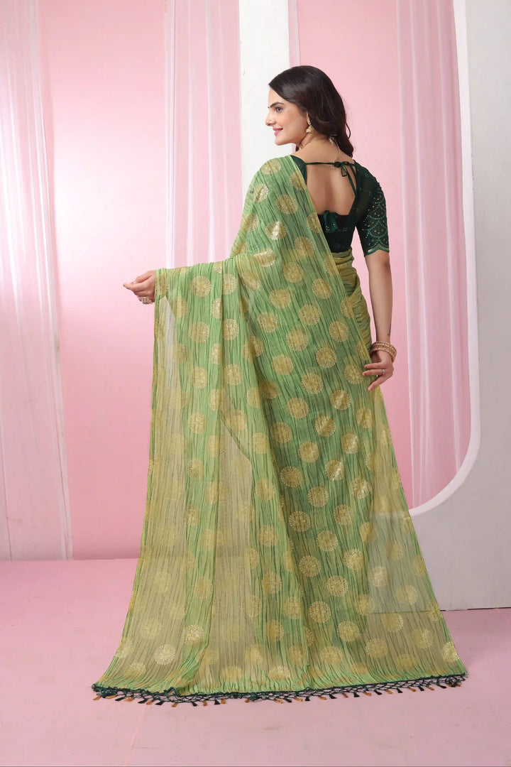 Georgette Saree with Art-Silk Blouse | Sequence Work & Designer-Printed Wedding Wear