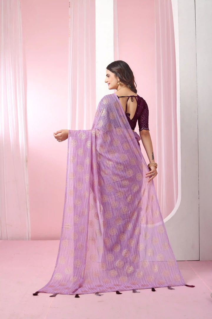 Georgette Saree with Art-Silk Blouse | Sequence Work & Designer-Printed Wedding Wear
