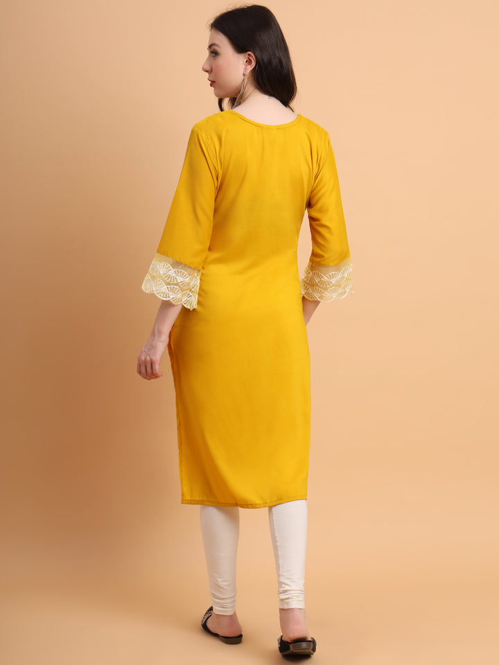 Traditional Long Kurti | Maska Cotton Silk with Intricate Thread Embroidery