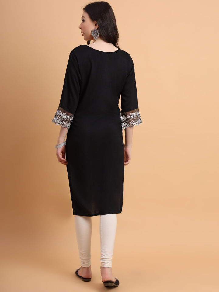 Traditional Long Kurti | Maska Cotton Silk with Intricate Thread Embroidery