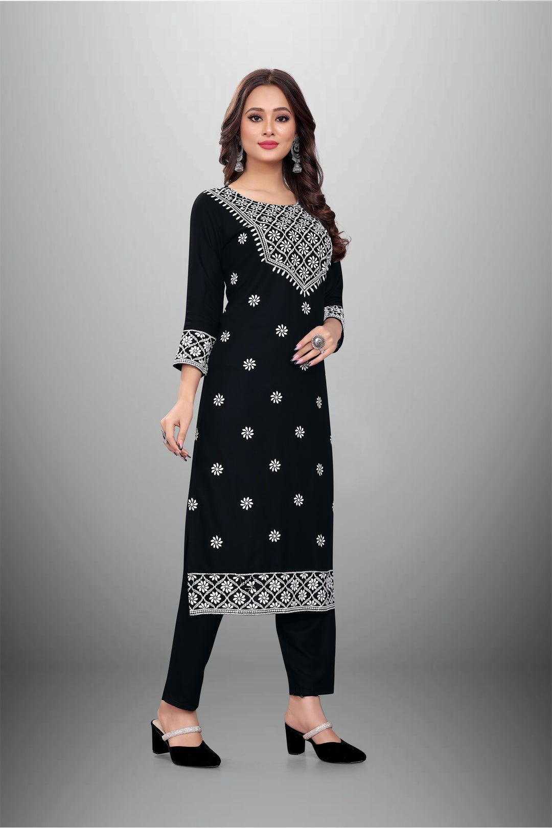 Rayon Kurti Set for Women | Stylish Embroidered Ethnic Wear