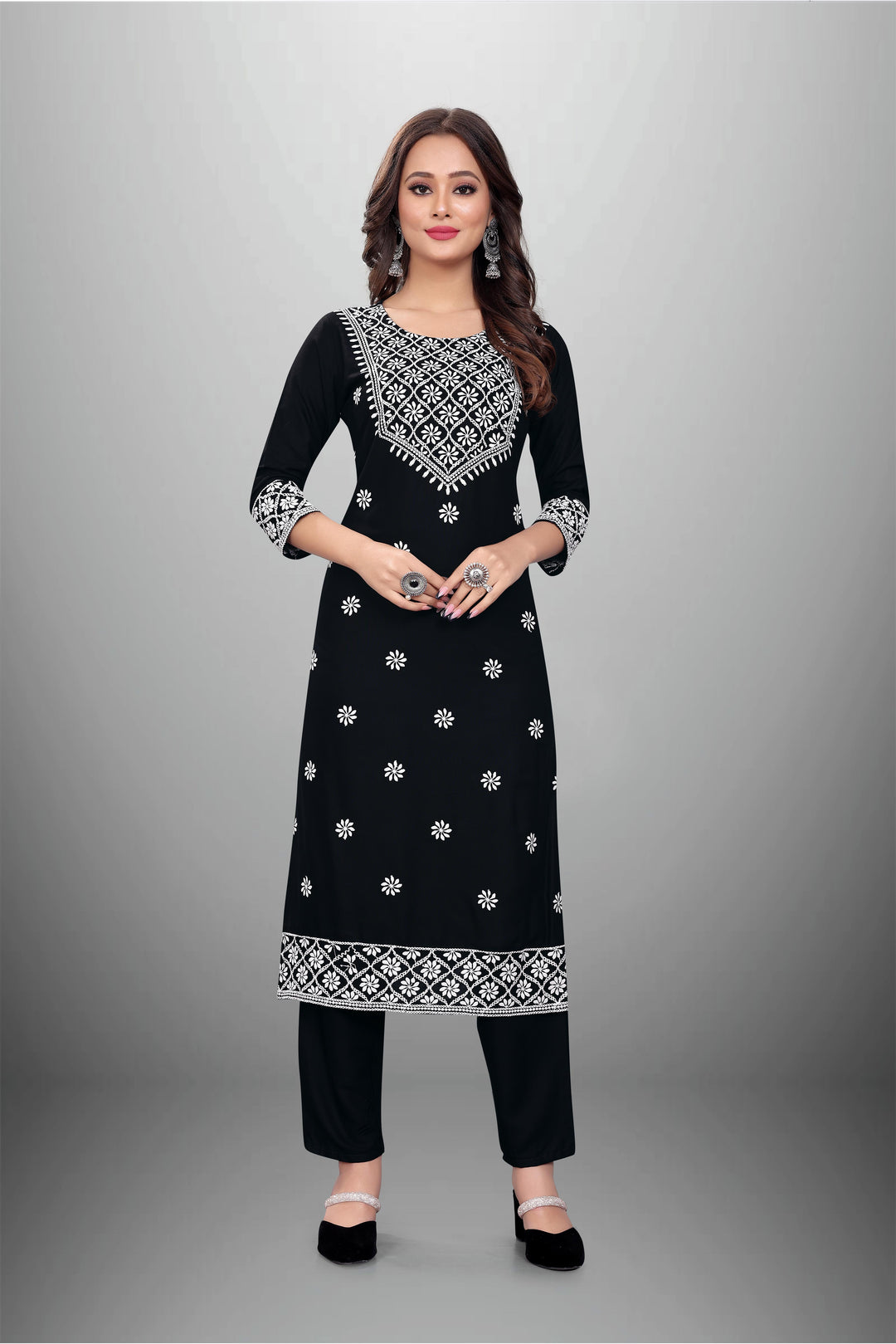 Rayon Kurti Set for Women | Stylish Embroidered Ethnic Wear
