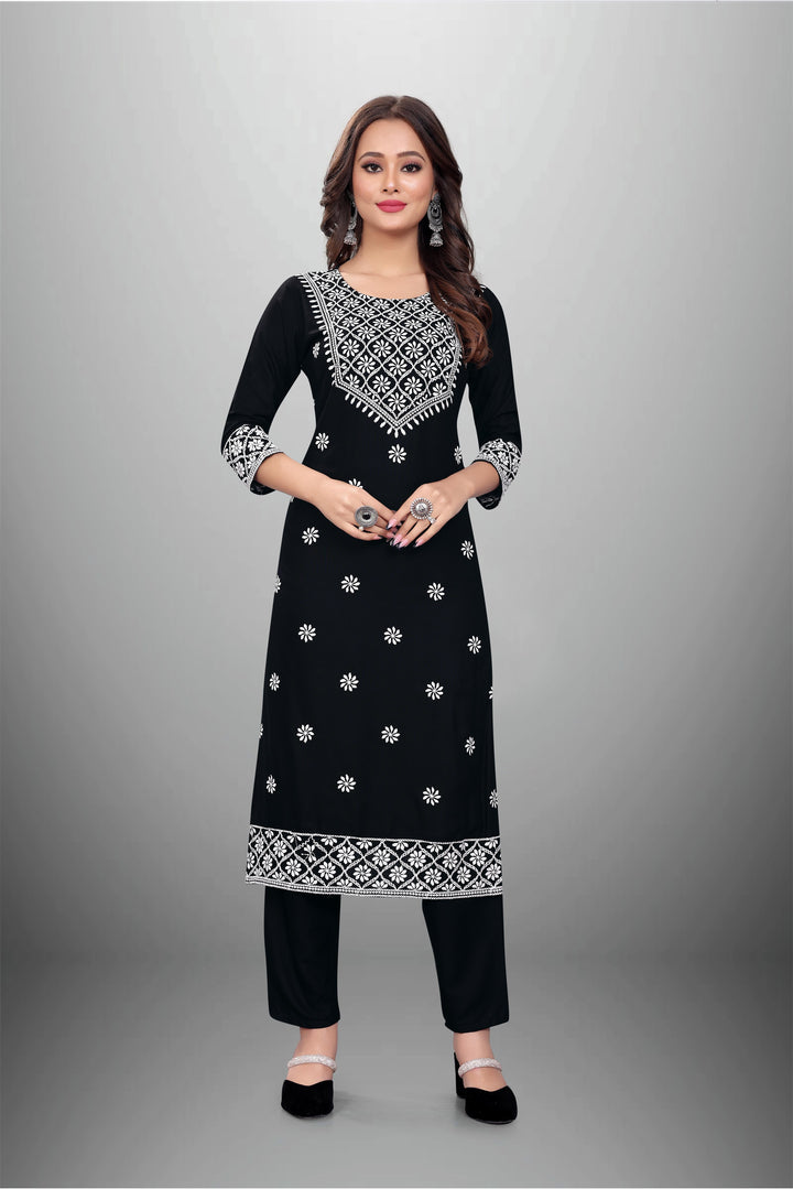 Rayon Kurti Set for Women | Stylish Embroidered Ethnic Wear