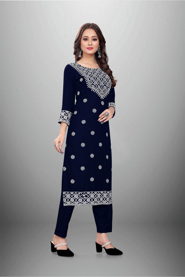 Rayon Kurti Set for Women | Stylish Embroidered Ethnic Wear