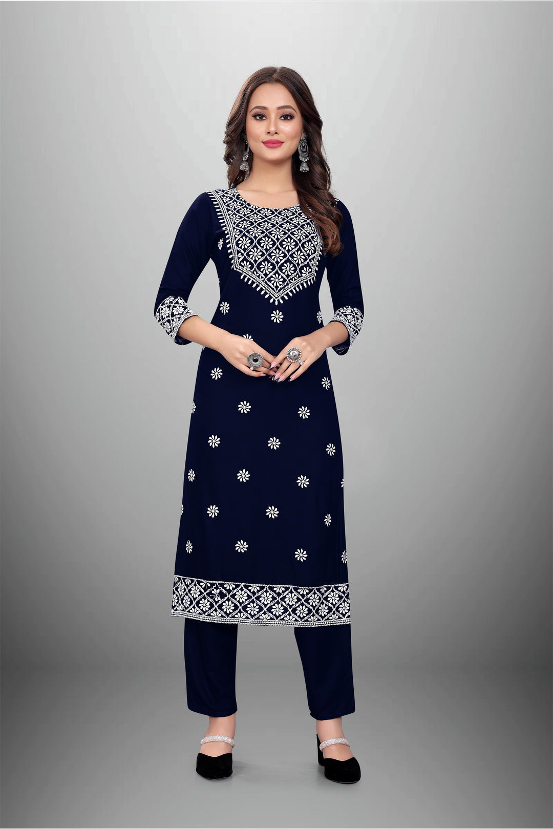 Rayon Kurti Set for Women | Stylish Embroidered Ethnic Wear