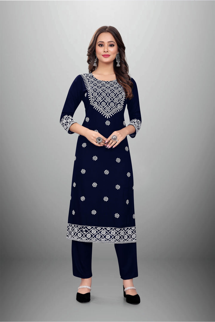 Rayon Kurti Set for Women | Stylish Embroidered Ethnic Wear