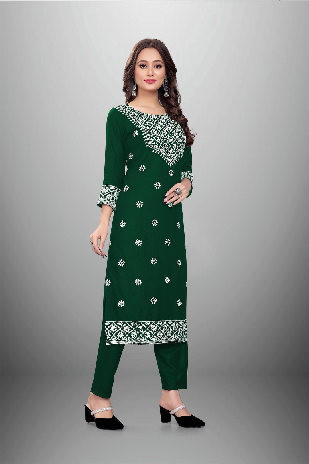 Rayon Kurti Set for Women | Stylish Embroidered Ethnic Wear