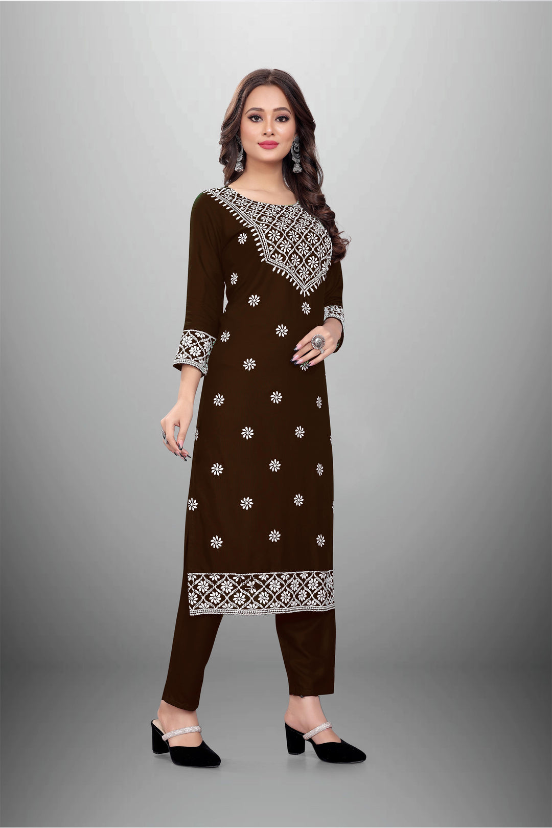Rayon Kurti Set for Women | Stylish Embroidered Ethnic Wear
