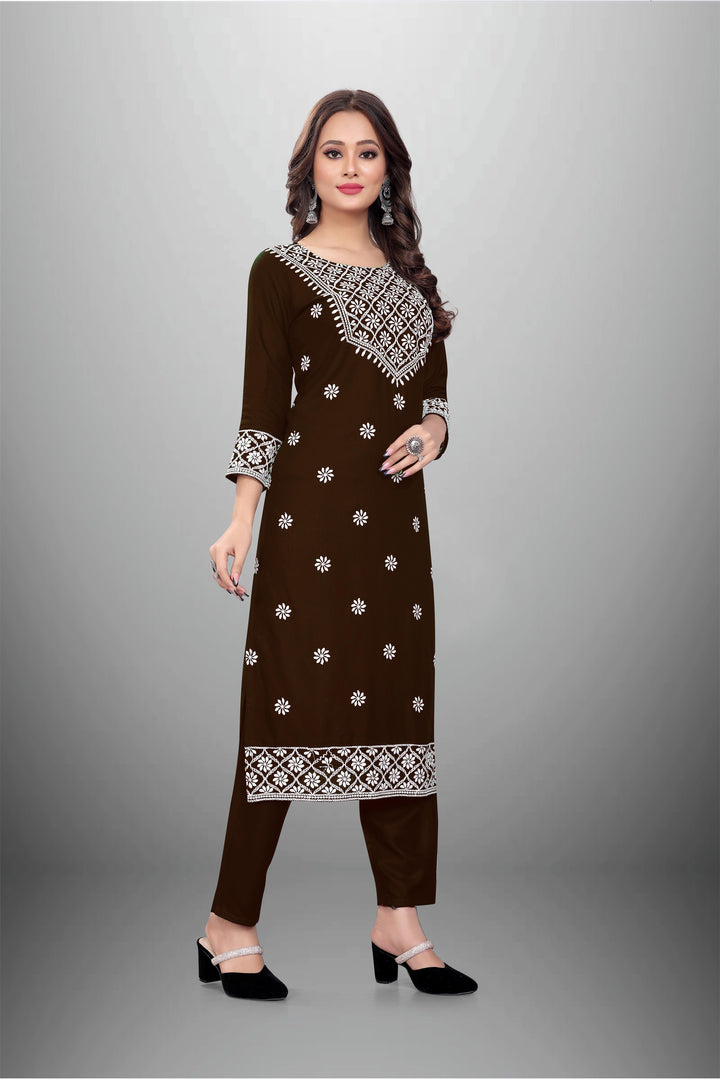 Rayon Kurti Set for Women | Stylish Embroidered Ethnic Wear