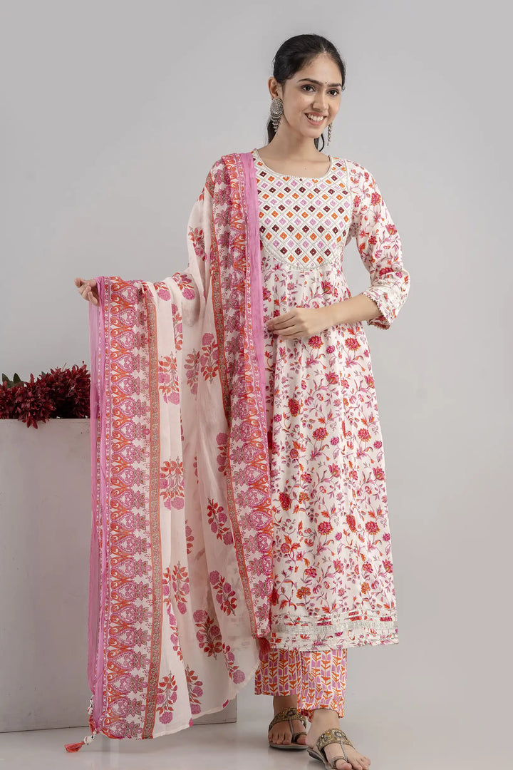 Stylish Rayon-Cotton Salwar Kameez | Digital-Printed & Embroidery Work