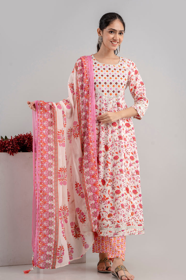 Stylish Rayon-Cotton Salwar Kameez | Digital-Printed & Embroidery Work