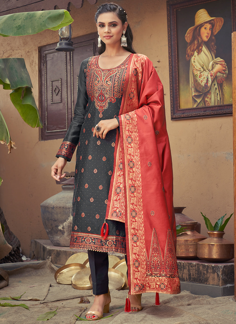 Banarasi Silk Salwar Suit | Trendy Heavy Weaving Designer Outfit