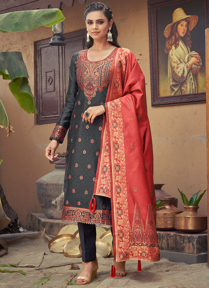 Banarasi Silk Salwar Suit | Trendy Heavy Weaving Designer Outfit