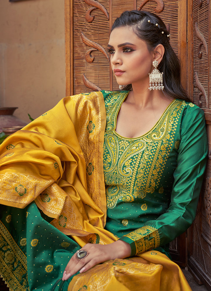 Banarasi Silk Salwar Suit | Trendy Heavy Weaving Designer Outfit