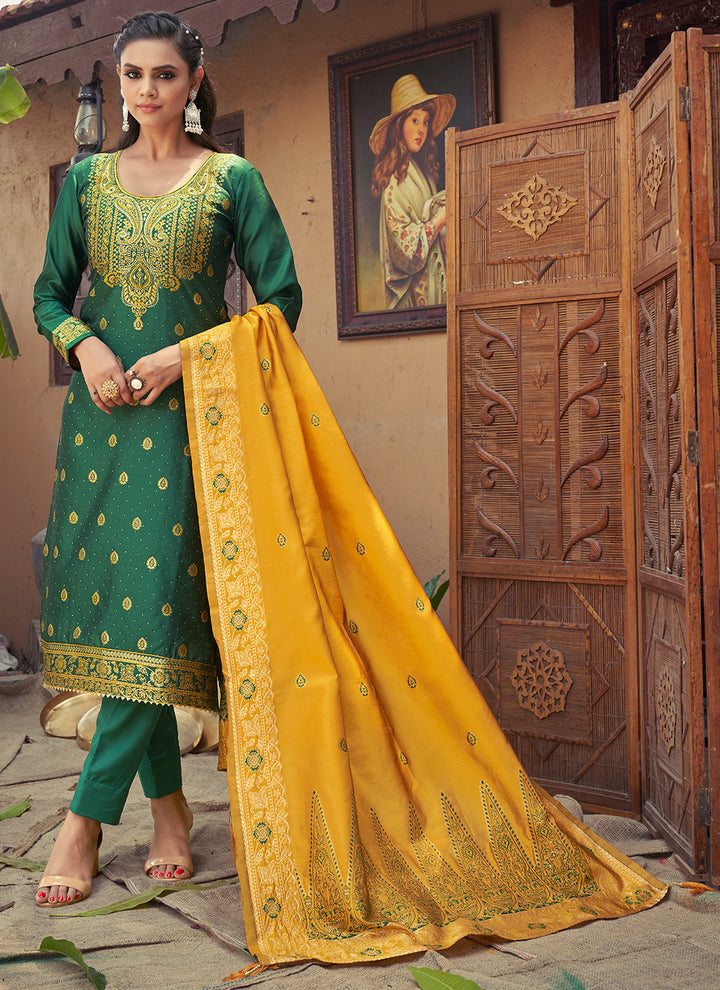Banarasi Silk Salwar Suit | Trendy Heavy Weaving Designer Outfit