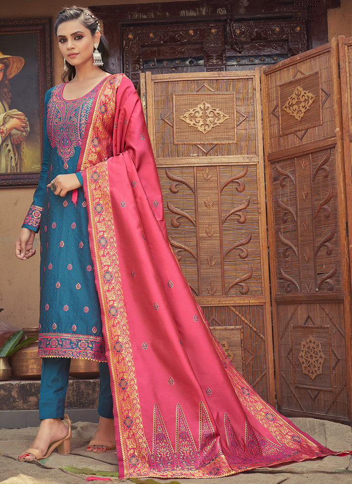 Banarasi Silk Salwar Suit | Trendy Heavy Weaving Designer Outfit