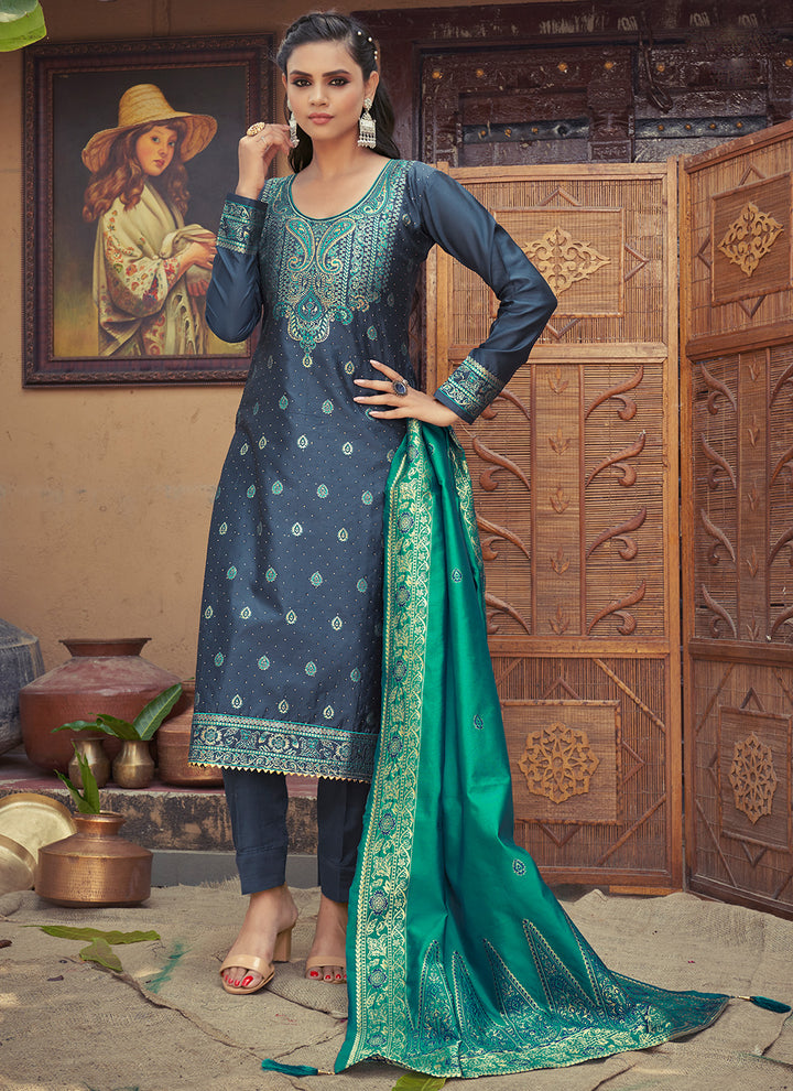 Banarasi Silk Salwar Suit | Trendy Heavy Weaving Designer Outfit