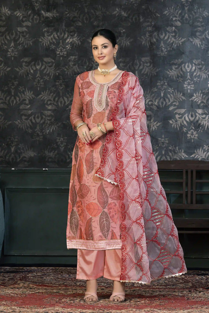 Elegant Organza Kurtis Set | Hand-Embroidered for Parties & Festive Events